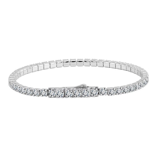 Pulsera Tennis Montura Delgada Circones 3mm – Baño de Oro