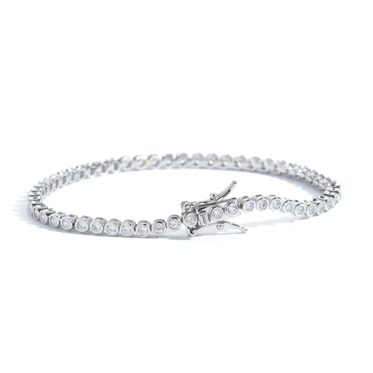 Pulsera Tennis 2mm Bisel - Rodio