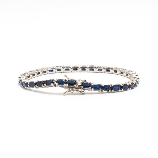 Pulsera Tennis Piedras Naturales Ovaladas 5x3mm – Plata 925