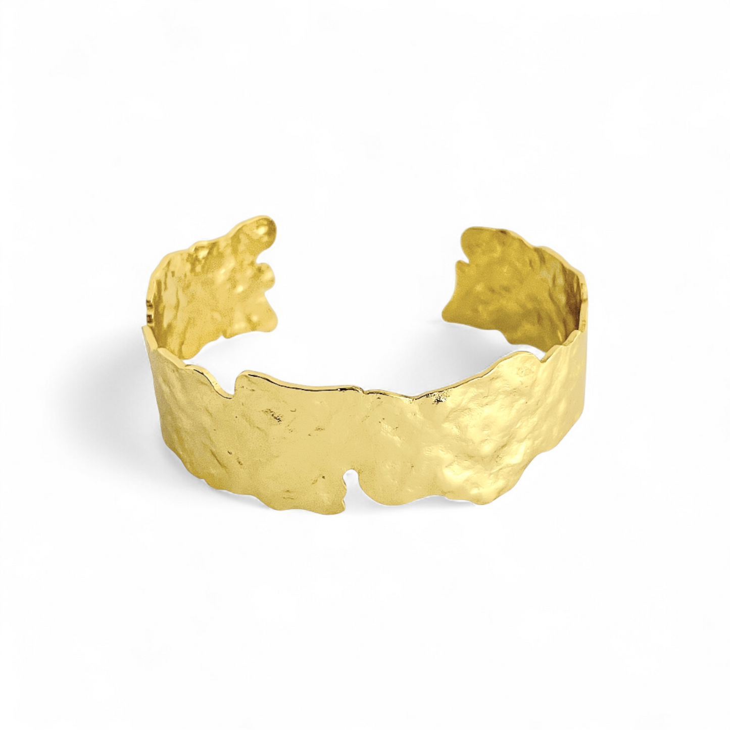 Pulsera Esclava Martillada Ajustable Baño de Oro y Plata – Joyería Mujer Chile