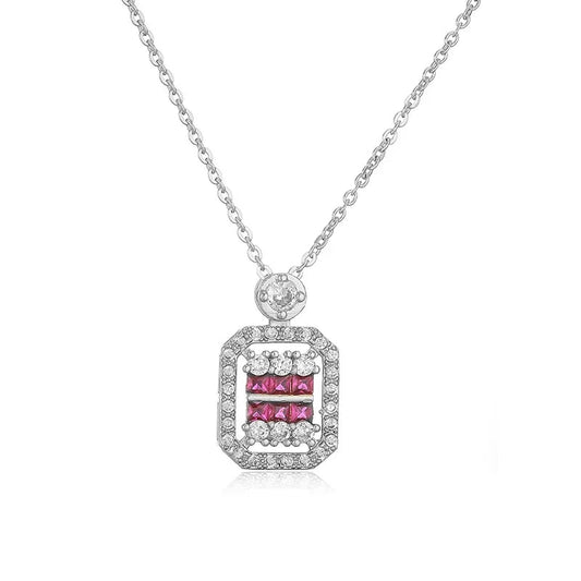 Cadena Dafne Rosado Plateado