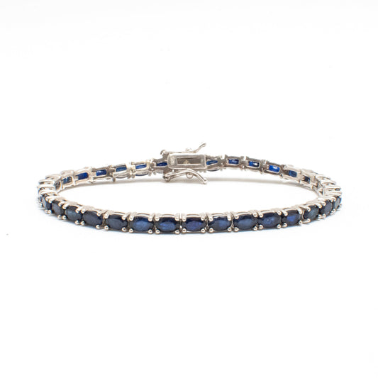 Pulsera Tennis Piedras Naturales Ovaladas 5x3mm – Plata 925