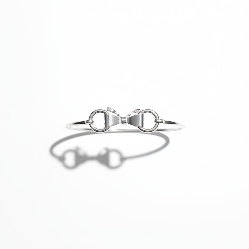 Brazalete Rígido Moño – Baño de Plata