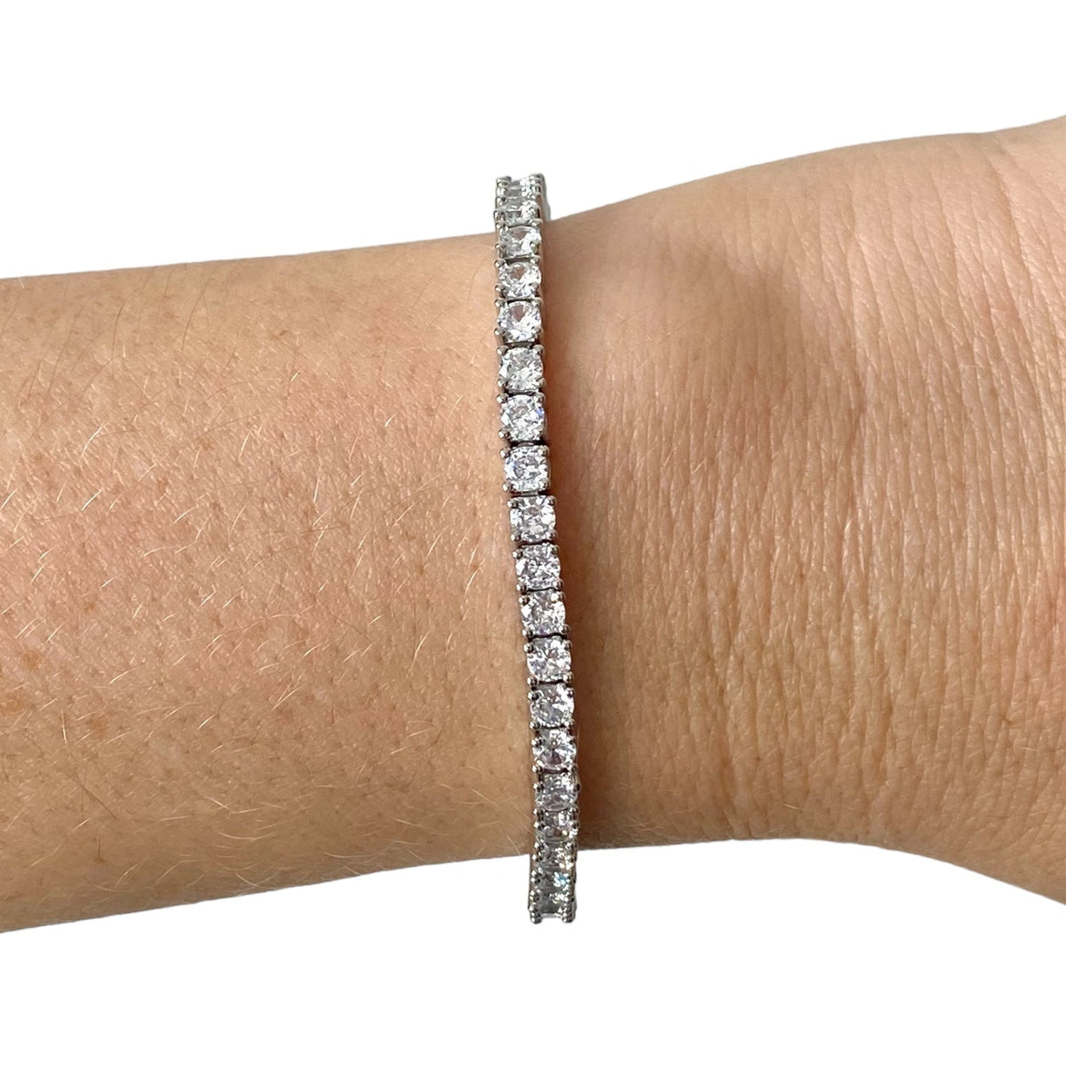 Pulsera Tennis Clásica Circones 3mm – Baño de Platino