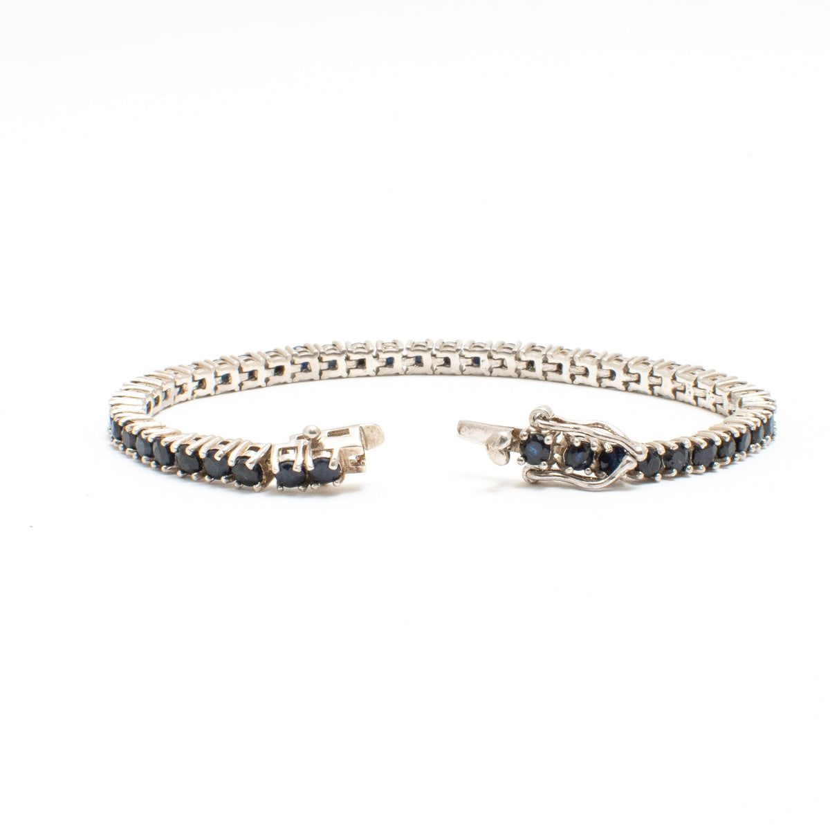 Pulsera Tennis Zafiros Azules Naturales 3mm – Plata 925