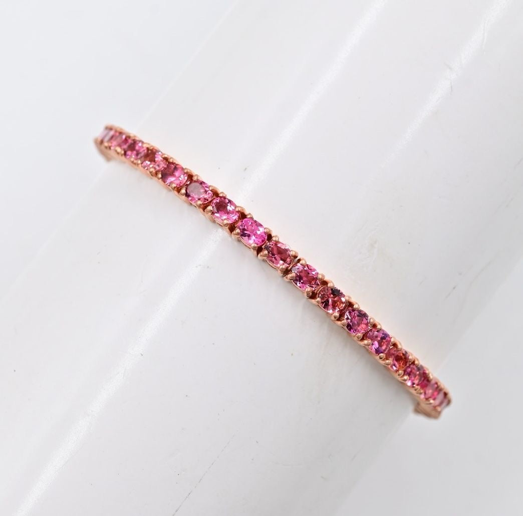 Pulsera Tennis Turmalinas Naturales Ovaladas 5x3mm – Plata 925