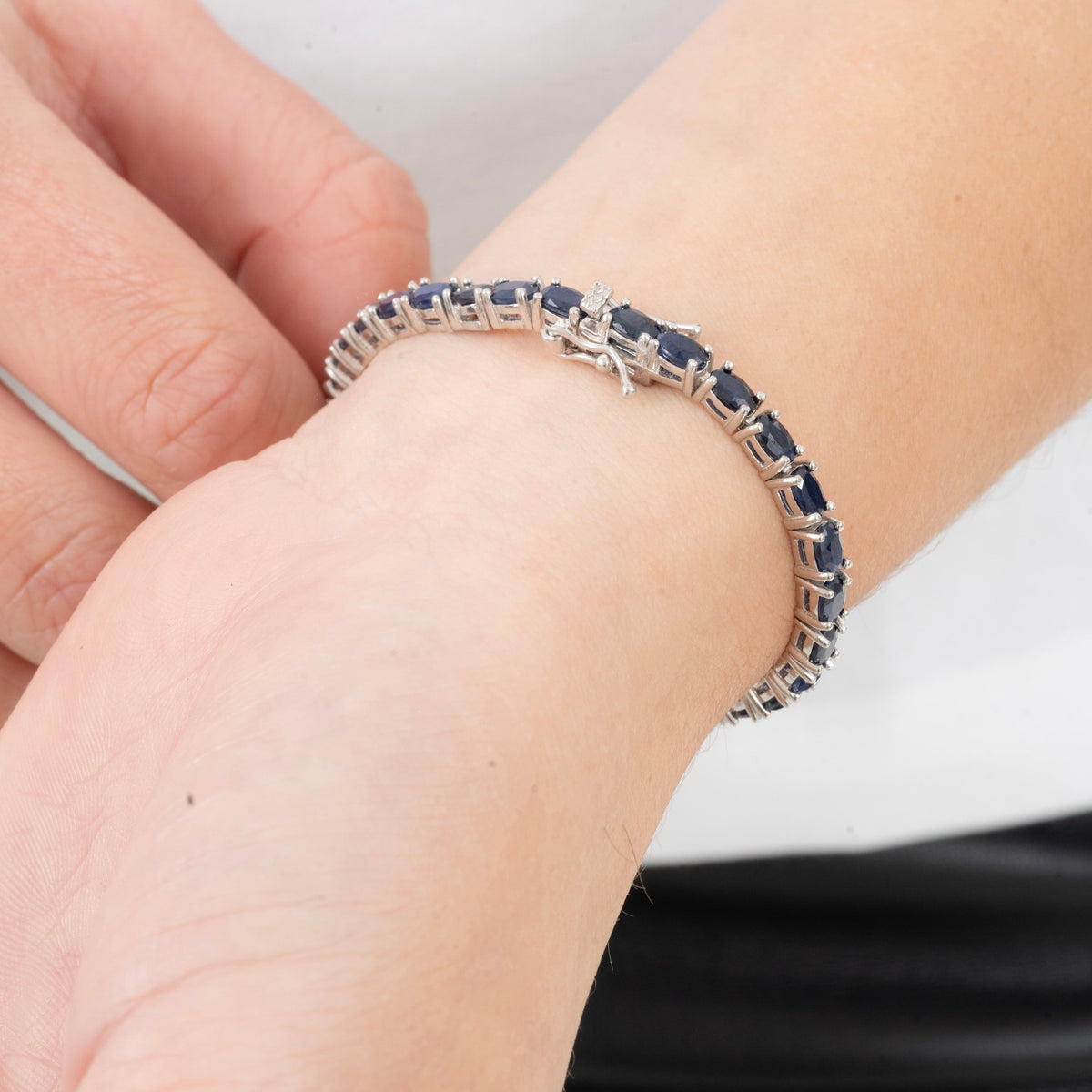 Pulsera Tennis Piedras Naturales Ovaladas 5x3mm – Plata 925