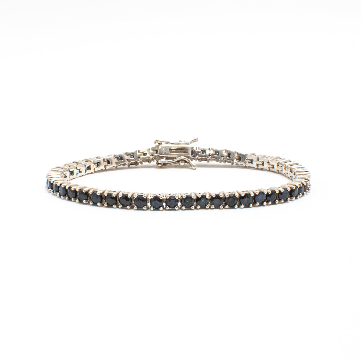 Pulsera Tennis Zafiros Azules Naturales 3mm – Plata 925