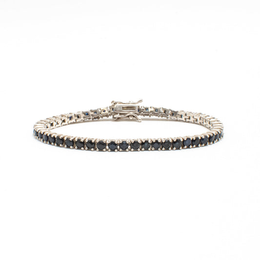 Pulsera Tennis Zafiros Azules Naturales 3mm – Plata 925