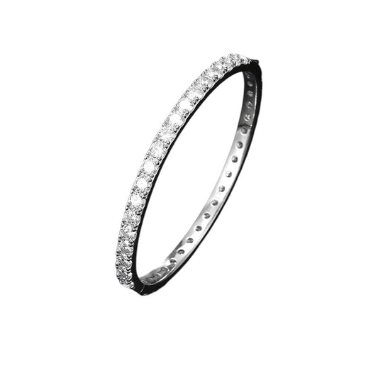Pulsera Esclava Moissanitas 3mm en Plata 925 con Baño de Rodio