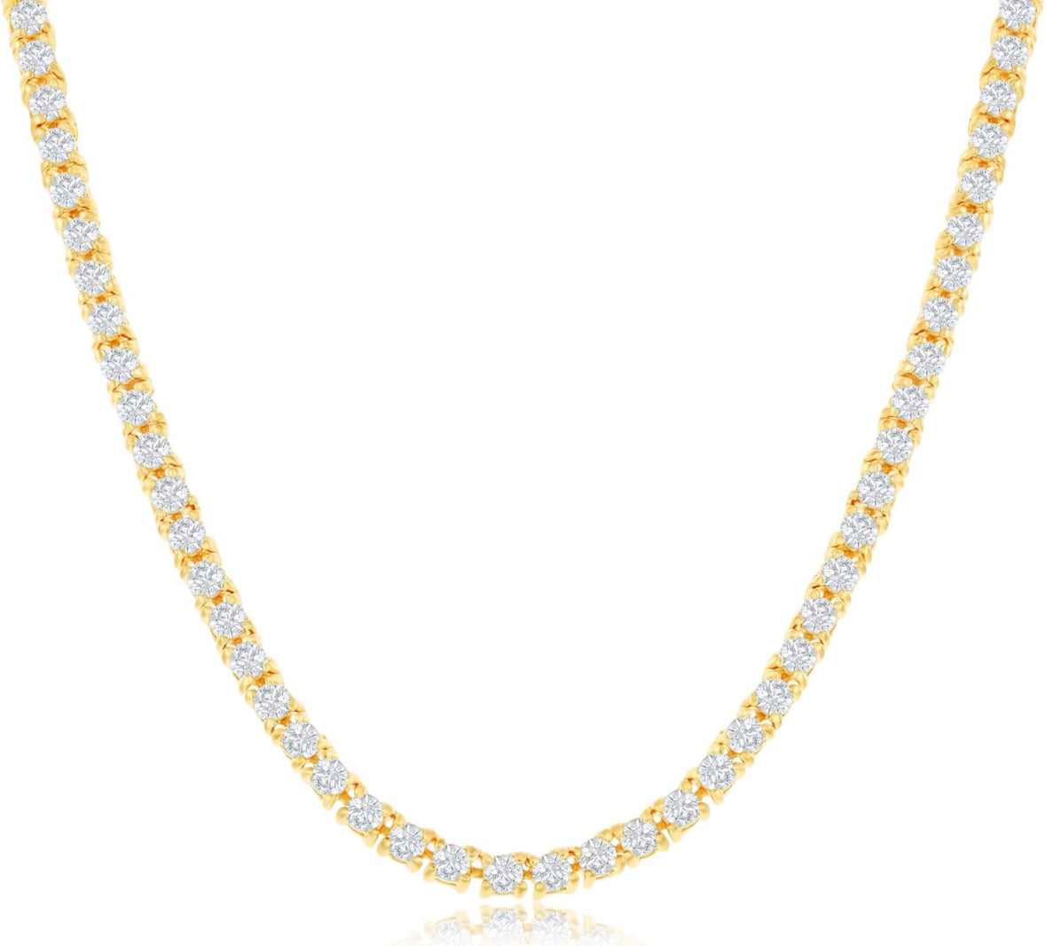Collar Tennis Clásico Circones 3mm – Baño de Oro