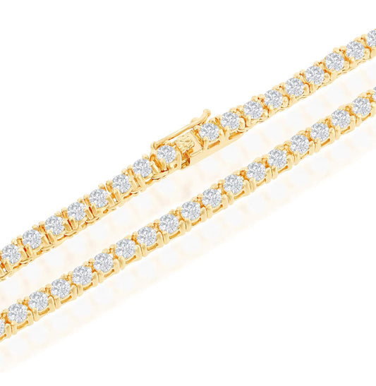 Collar Tennis Clásico Circones 3mm – Baño de Oro