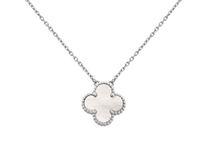 Cadena Clover Plata 925 Nácar Plateado - Ámbar Joyas