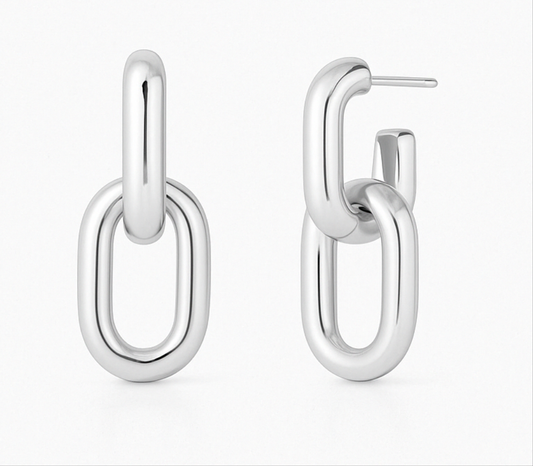 Aros Eslabones Plata 925 – Rodio