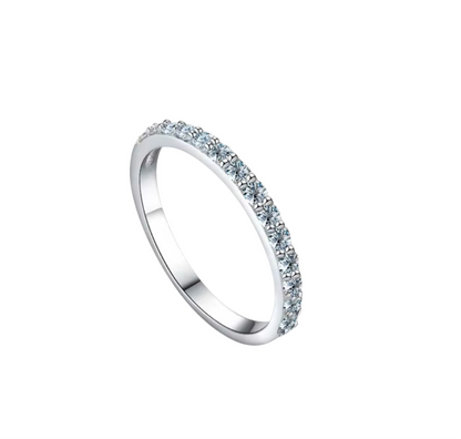 Anillo Medio Cintillo Moisanitas 2mm