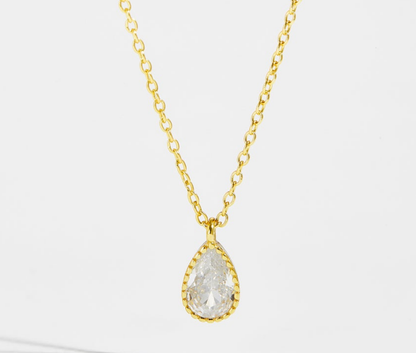 Cadens Gota Circonia Plata 925 - Oro 18k