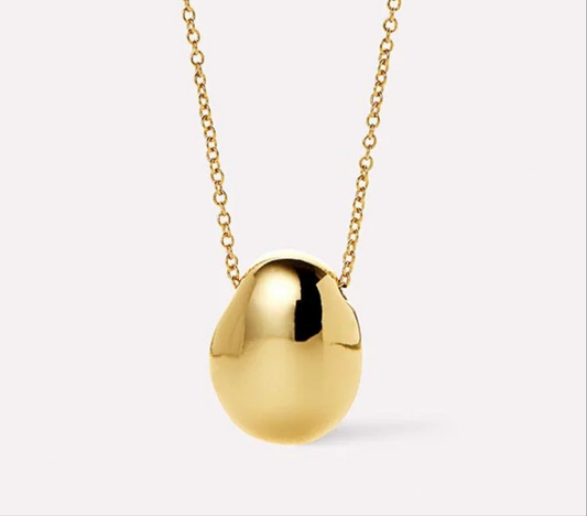 Collar Gota Pulida Plata 925 - Oro 18k