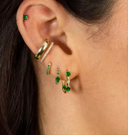 Argollas Con Circones Marquesa Verde