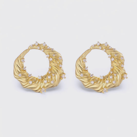 Aros Corona Circones Dorados