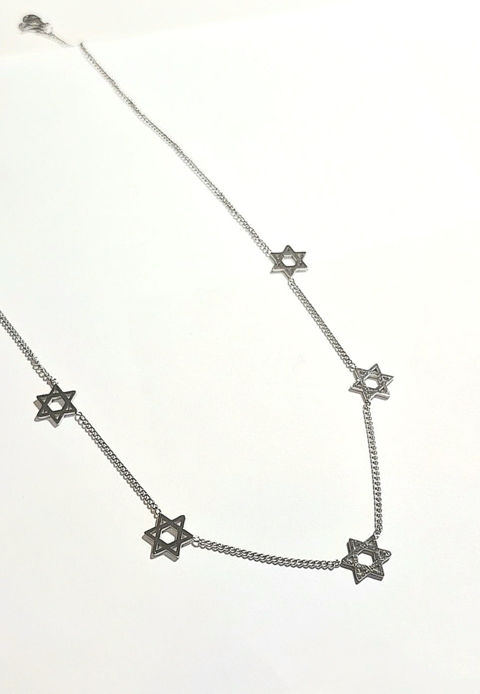 Collar 5 Estrellas de David Acero Inoxidable