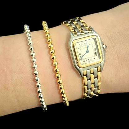 Pulsera Esclava Bolitas Fina | Dorada o Plateada