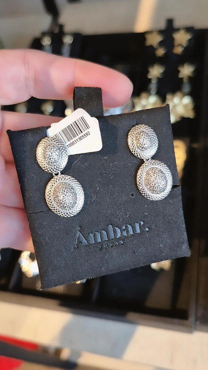 Aros Esferas Radiantes Plateado