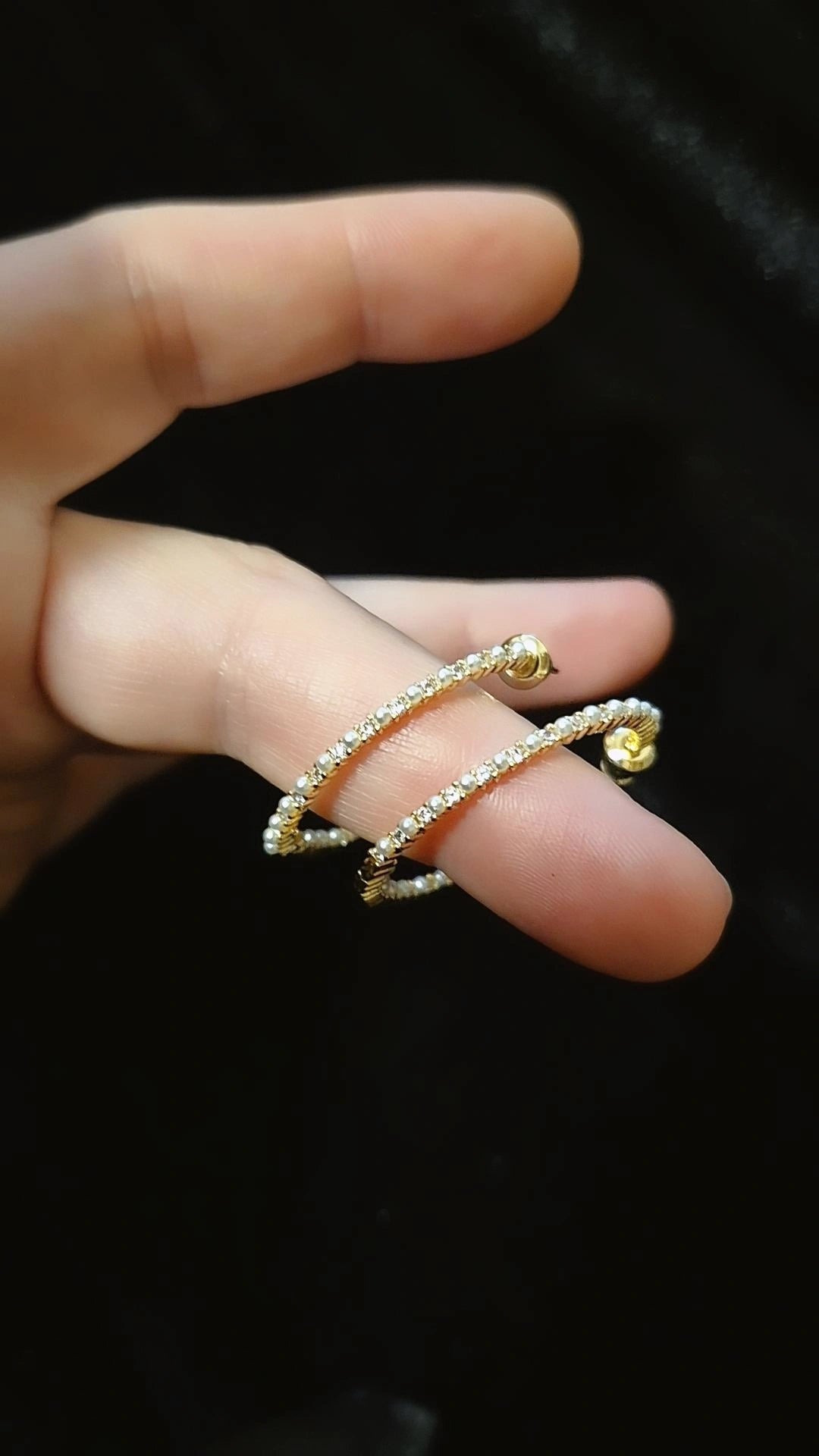 Argollas Pearl Pavé – Baño de Oro 18k