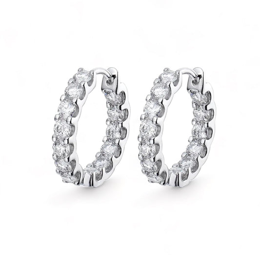 Argollas Moissanitas 3mm - Plata 925 (A Pedido)