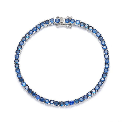 Tennis Azul Plata 925 - Ámbar Joyas
