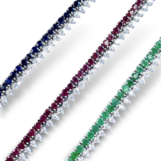 Pulsera Tennis Piedras Naturales con Topacio 3mm – Plata 925