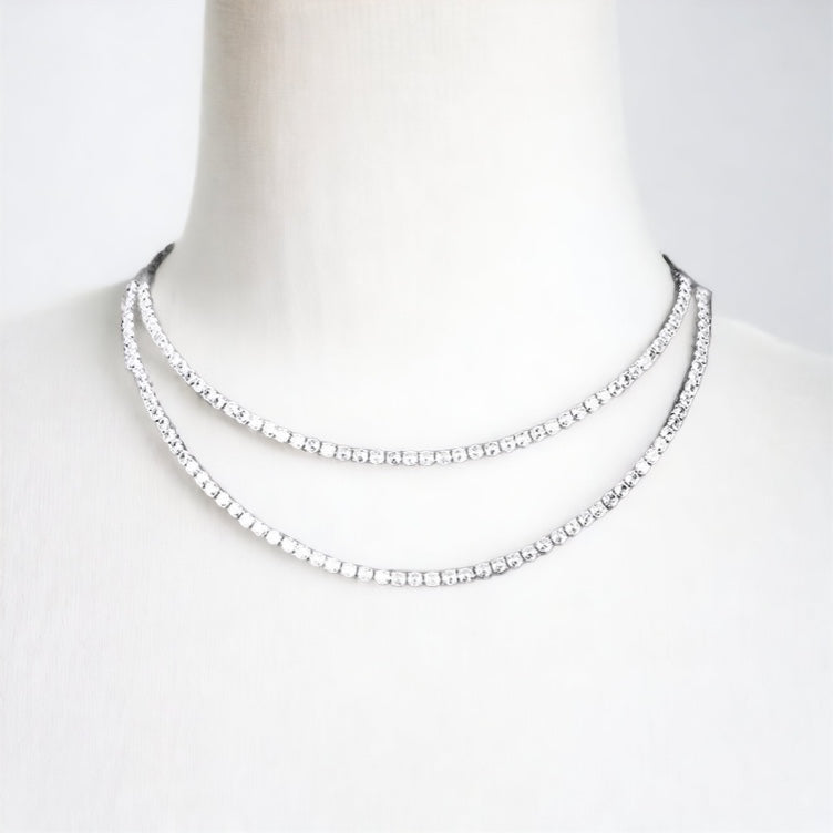 Collar Tennis Clásico Circones 3mm – Baño de Oro