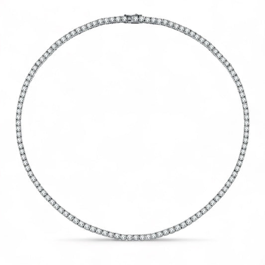 Collar Tennis Clásico Circones 3mm – Baño de Platino