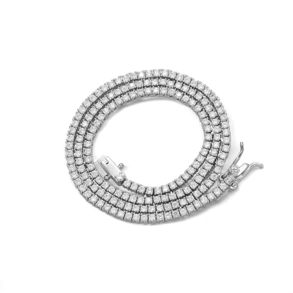 Collar Tennis Clásico Circones 3mm – Baño de Platino