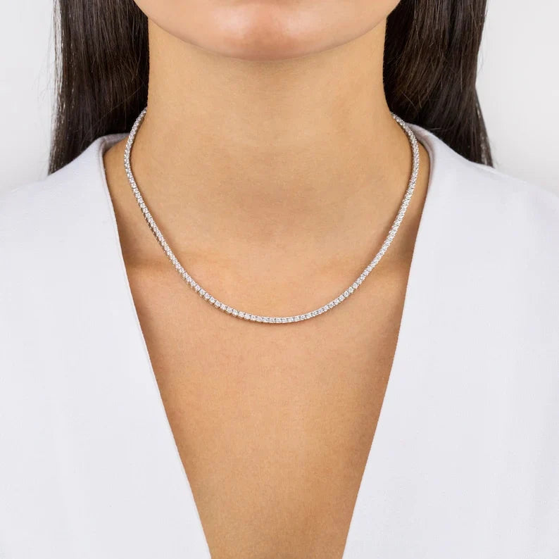 Collar Tennis Clásico Circones 3mm – Baño de Platino