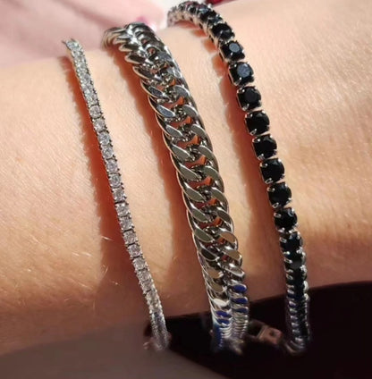 Pulsera Tennis 4mm Negra - Ámbar Joyas