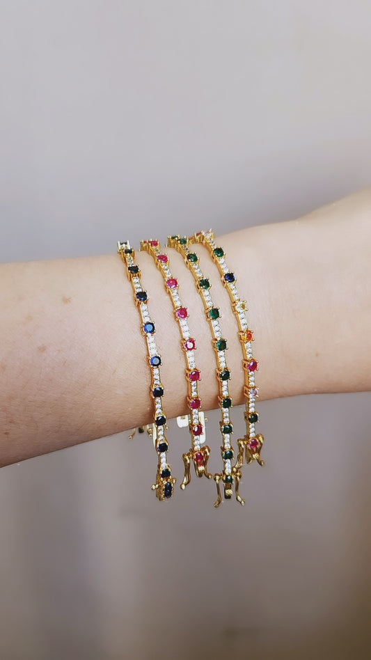 Pulsera Tennis Colores Rainbow - Ámbar Joyas
