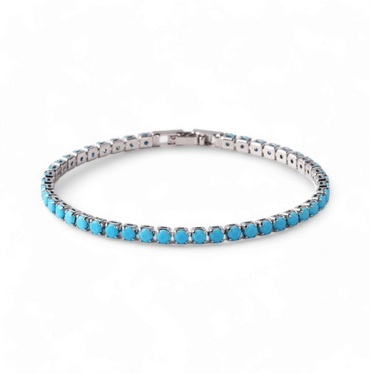 Pulsera Tennis 3mm Turquesa - Ámbar Joyas