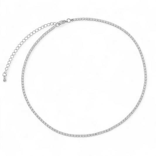 Collar Tennis Circones Acero - Ámbar Joyas