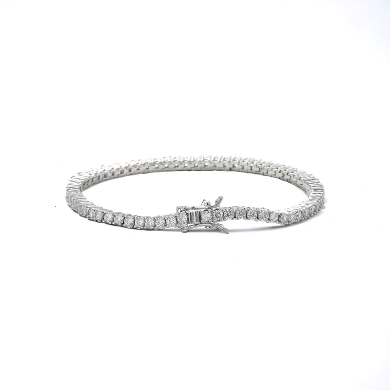 Pulsera Tennis 2.5mm – Baño de Rodio