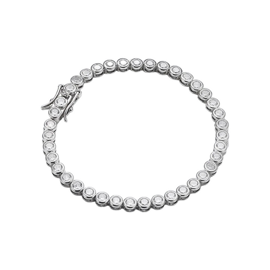 PULSERA TENNIS BEZEL DE MOISANITAS 3MM - Ámbar Joyas