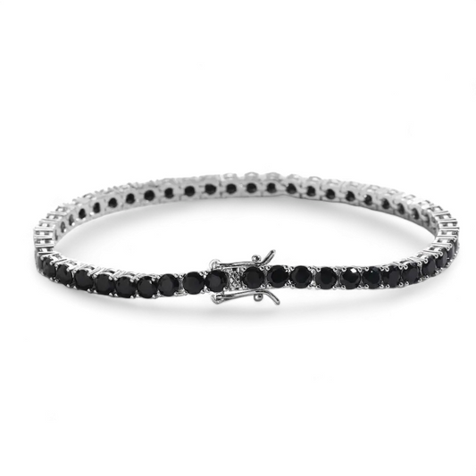 Pulsera Tennis Negra Plata 925 - Ámbar Joyas