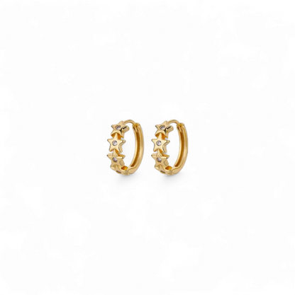 Argollas Estrellitas Acero - Ámbar Joyas