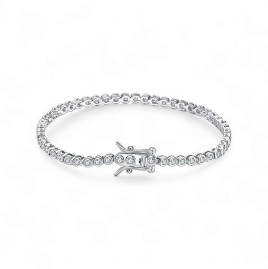 Pulsera Tennis Bezel 3mm Plata 925 - Ámbar Joyas