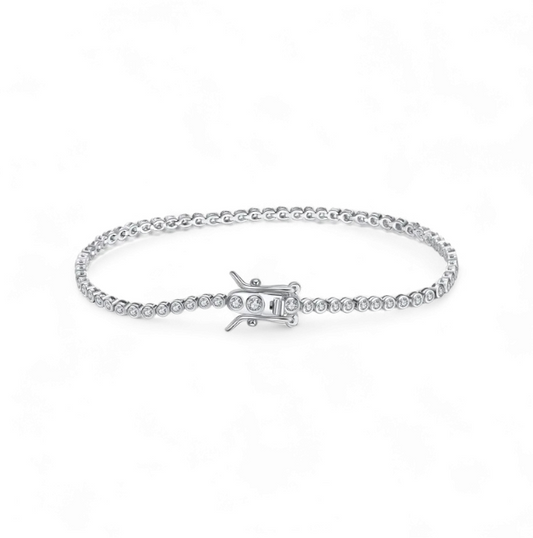 Pulsera Tennis Bezel 1.5mm Plata 925 - Ámbar Joyas