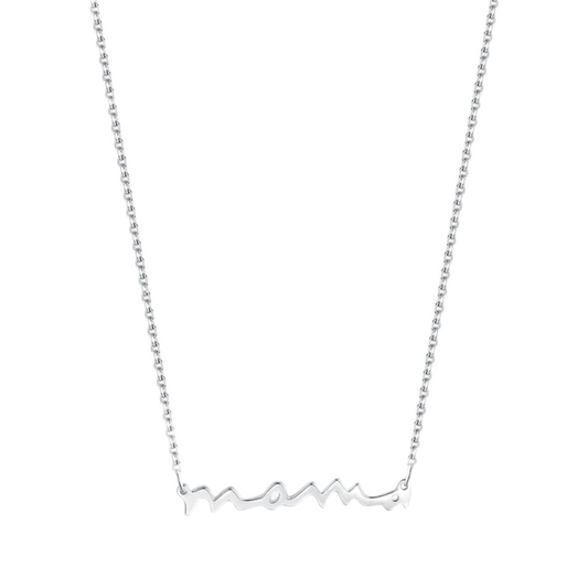 Collar Mama Cursiva Plata 925 - Ámbar Joyas