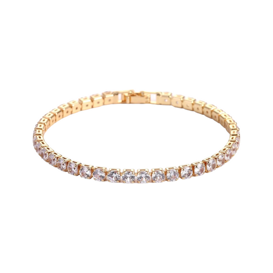 Pulsera Tennis 4mm Dorado - Ámbar Joyas