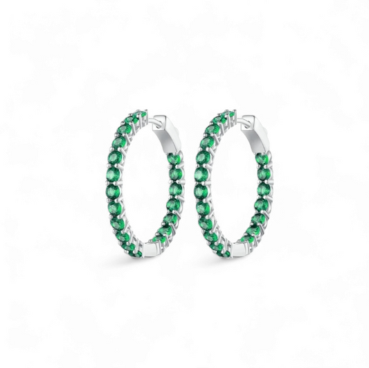 Argollas Sin Fin 3cm Verdes - Ámbar Joyas