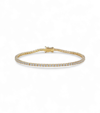 Pulsera Tennis 2mm Dorado - Ámbar Joyas