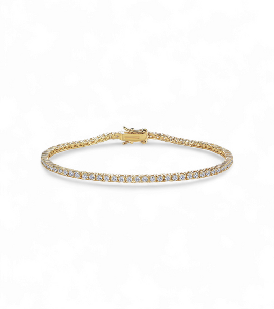 Pulsera Tennis 2mm Dorado - Ámbar Joyas