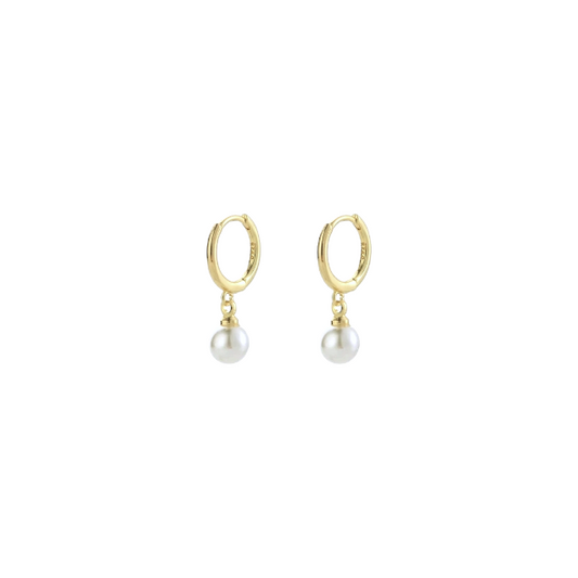 Argollas Perlitas Colgantes - Ámbar Joyas